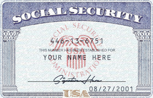 Social Security Card Template PSD Free Vector Front