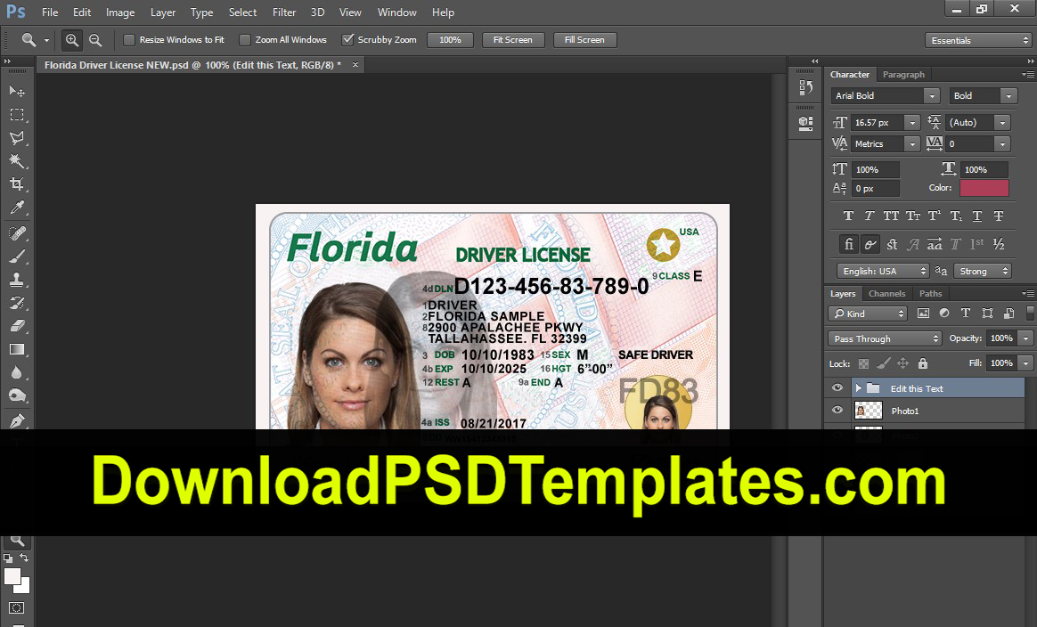 Florida-Photoshop-Driver-License-Template-NEW-High-Resolution