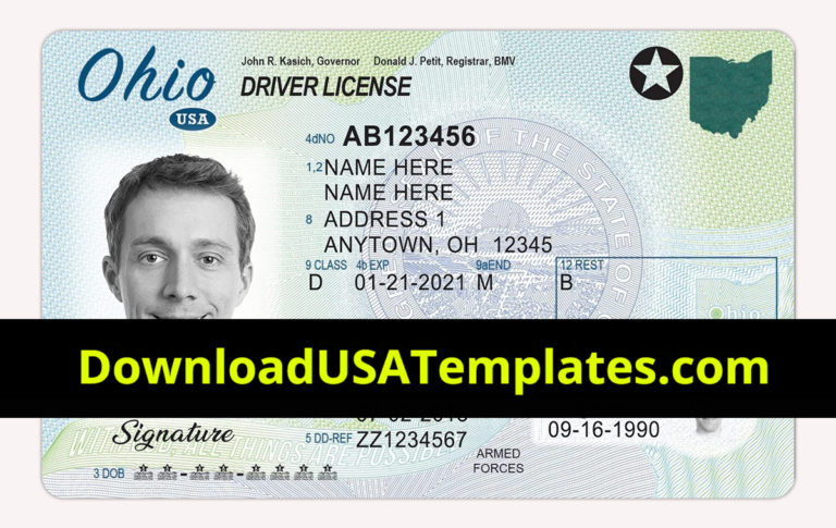 Ohio-Driving-License-New-Updated-Latest-OH-PSD-Template