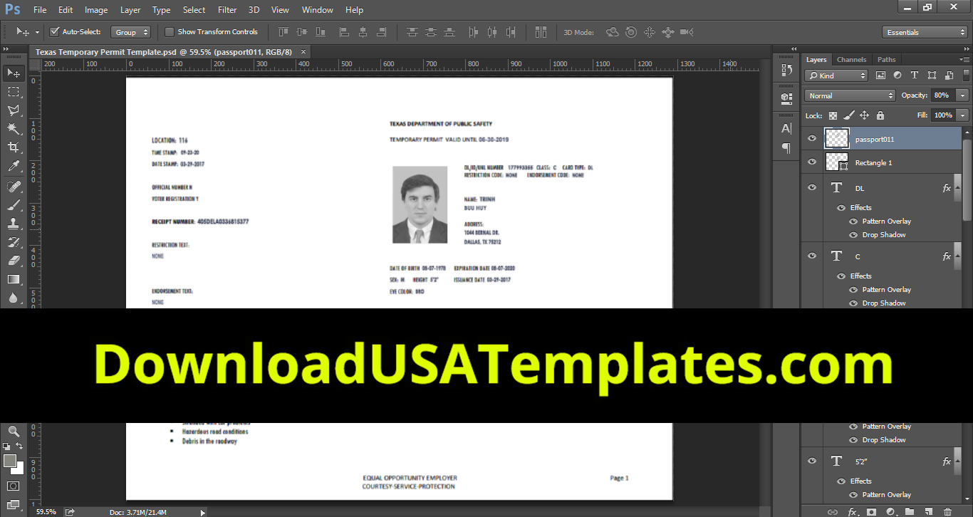 Texas-Temporary-Permit-Template-Photoshop